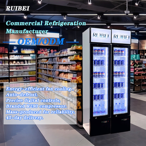 ETL <strong>Slim</strong> Cooler Upright Ultra-thin Glass Door Ice Cream Display <strong>Freezer</strong> 220L Vertical <strong>Freezer</strong> - Product Image 6