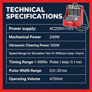 Probador de <span class=keywords><strong>Inyectores</strong></span> de Combustible Profesional LAUNCH CNC602A con Limpieza en el Vehículo y Eliminación de Carbono Ultrasónica para Mecánicos - Product Image 6