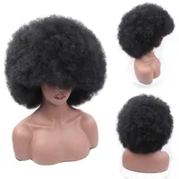 Perruque Afro synthétique courte bouffante 70S grande taille, perruques courtes, bouclées et crépues à haute température pour femmes noires, vente en gros, 2022