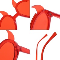 Lunettes de soleil unisexes en forme de cœur avec cornes de diable, style rétro, protection UV400, pour l'été, CHROME HEART HALLOWEEN pour enfants