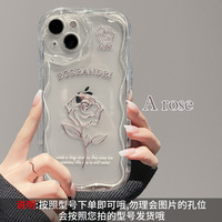 Coque de téléphone transparente antichoc IVANHOE Clear Rose pour iPhone 15 14 13 12 11 Pro Max X XR XS 6 6s 7 8 Plus, coque rigide