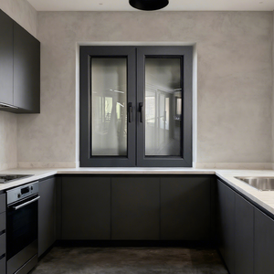 Ventanas de Aluminio con Doble Vidrio para Balcón, Resistentes a Huracanes, con Triple Acristalamiento, Aislamiento Acústico, Color Negro - Product Image 1