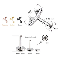 Bijoux de piercing corporel de haute qualité Arete personnalité G23 titane Cartilage boucle d'oreille à dos plat