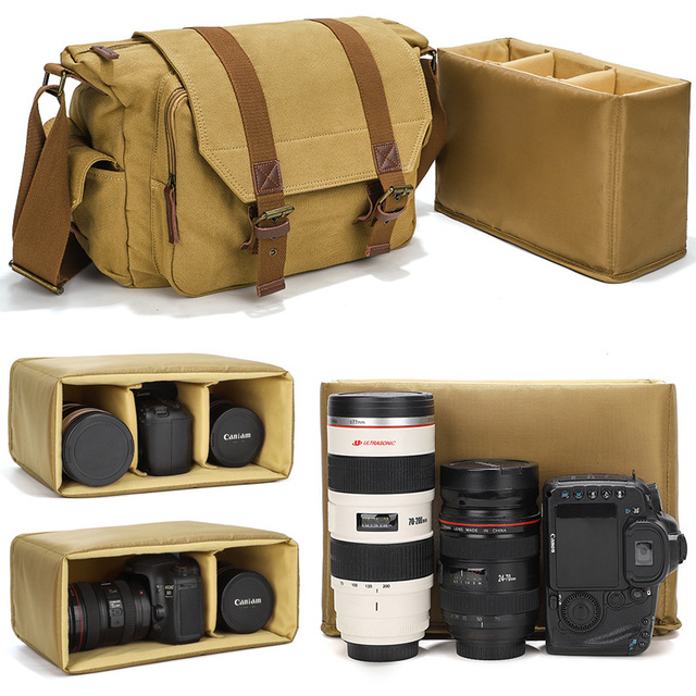 Photography Single-lens Reflex Camera Bag Outdoor Casual Canvas Single-Shoulder Crossbody Mirrorless Digital
