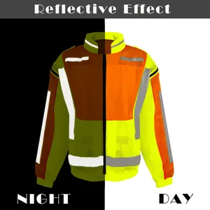 Veste <span class=keywords><strong>de</strong></span> sécurité haute visibilité SMASYS, classe 2 ANSI, 2 en 1, manches amovibles, respirante, tissu en maille 100% polyester - Product Image 5