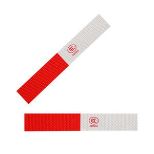 Autocollants réfléchissants rouge et blanc, bandes d'avertissement adhésives pour la protection latérale de la carrosserie des camions By-376 - Product Image 2