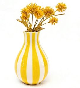 Jarrón de Porcelana Moderno con Diseño de Rayas Mate Jalo para Sala de Estar, Dormitorio, Oficina, Hoteles, Restaurantes, Uso Diario - Product Image 3