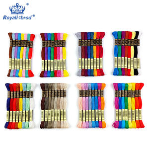 Fil à broder en coton égyptien DIY, lot de <span class=keywords><strong>8</strong></span>, point de croix avec motif teint, fil R couleur fixe, technique mercerisée, fait main - Product Image 1