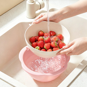 Forma de Flor 360 °   Colador Giratorio, Tazón Colador Desmontable de Doble Capa de 5 Colores con Patas para Frutas, Verduras y Preparación en la Cocina - Product Image 2