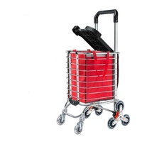 Chariot de supermarché pliable et imperméable multifonctionnel avec sac en toile détachable et roulettes pivotantes en plastique pour chariot d'épicerie