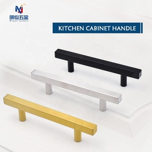 Kenop pintu laci tabung persegi lemari dapur pegangan baja tahan karat gaya Amerika Modern Gagang furnitur - Product Image 2