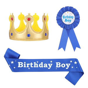 Conjunto <span class=keywords><strong>de</strong></span> Corona y Banda Azul Rey para Cumpleaños <span class=keywords><strong>de</strong></span> Niño, Ideal para Fiestas <span class=keywords><strong>de</strong></span> Cumpleaños y Celebraciones - Product Image 1