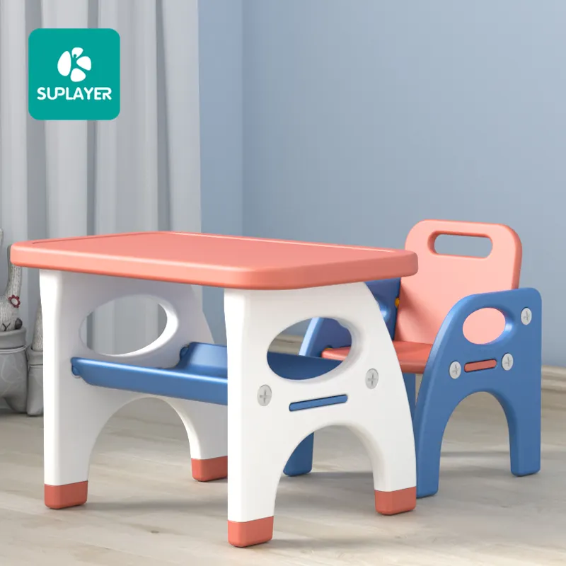 Bebek katlanabilir plastik hava etkinlikleri ergonomik ödev masası İskandinav çocuk mobilya çalışma masa ve sandalye seti çocuklar için yatak odası