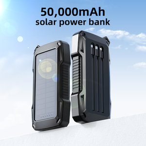 แบตเตอรี่สำรองมือถือใช้พลังงานแสงอาทิตย์ขนาด50000มิลลิแอมป์ต่อชั่วโมงมีสายสำหรับชาร์จในตัว - Product Image 6