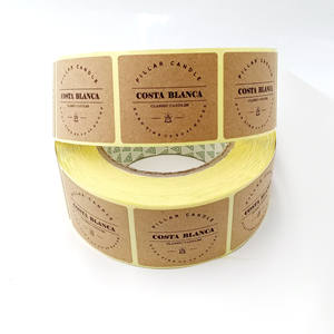 Étiquette de bougie en vinyle imperméable auto-adhésive personnalisée en papier texturé autocollant de logo «merci» en relief <span class=keywords><strong>pour</strong></span> les commandes à usage artisanal - Product Image 5