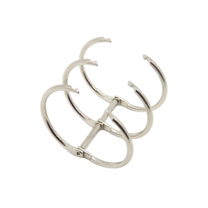 YIWANG Metal <strong>Silver</strong> 2.5x30x40MM 3 Ring Loose Leaf Binder <strong>Clips</strong> Ring - Product Image 4