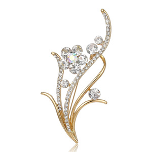 Fashion Crystal Brooch Pin Rhinestone Flower Design <b>Wedding</b> Jewelry Unisex <b>Accessory</b> - Product Image 1
