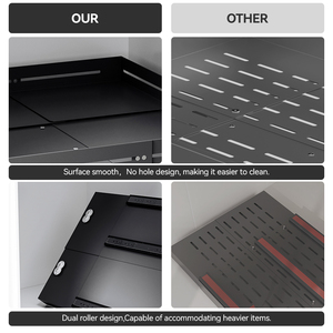 Étagères coulissantes réglables pour armoire, organisateur extensible à 3 rails, sans perçage, pour cuisine et garde-manger, étagères adhésives enroulables - Product Image 5