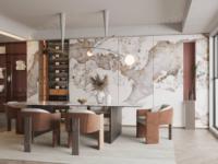 Dalle de pierre frittée grand format SH STONE Patagonia de luxe 1200x2800mmx6mm rétroéclairée pour fond de télévision et façade