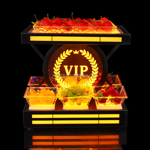 2-Tier LED Lighted Fruit Tray, 6+1 Compartment Luminous <b>Snack</b> Holder for Nightclub & <b>Bar</b> - Product Image 4