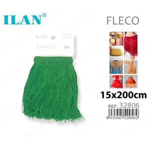 Ilan Flecose Frange in poliestere verde 15x200 cm per abbigliamento e decorazioni - Product Image 1