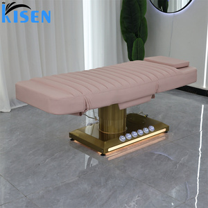 Kisen Top Grade Premium PU Leather Electric Beauty <b>Bed</b> With Adjustable <b>Backrest</b> Armrests Salon Tattoo Chair Massage Table - Product Image 5