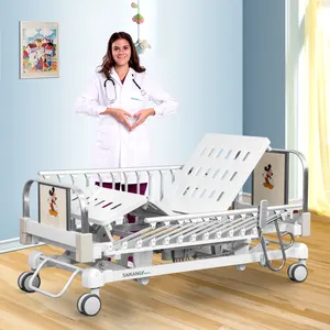 Cuna médica de dibujos animados CT8k SAIKANG, 5 funciones, ajustable, eléctrica, para niños, cama de Hospital infantil con ruedas