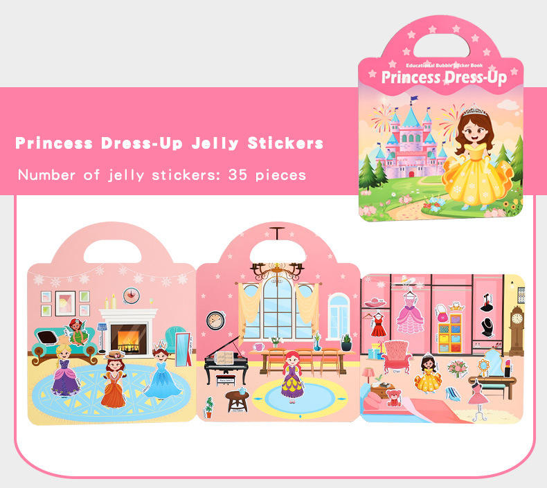 Autocollants de gelée d'habillage de princesse