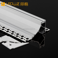 Profilé en aluminium encastré pour éclairage linéaire commercial LED encastré dans les plafonds et murs en plaques de plâtre
