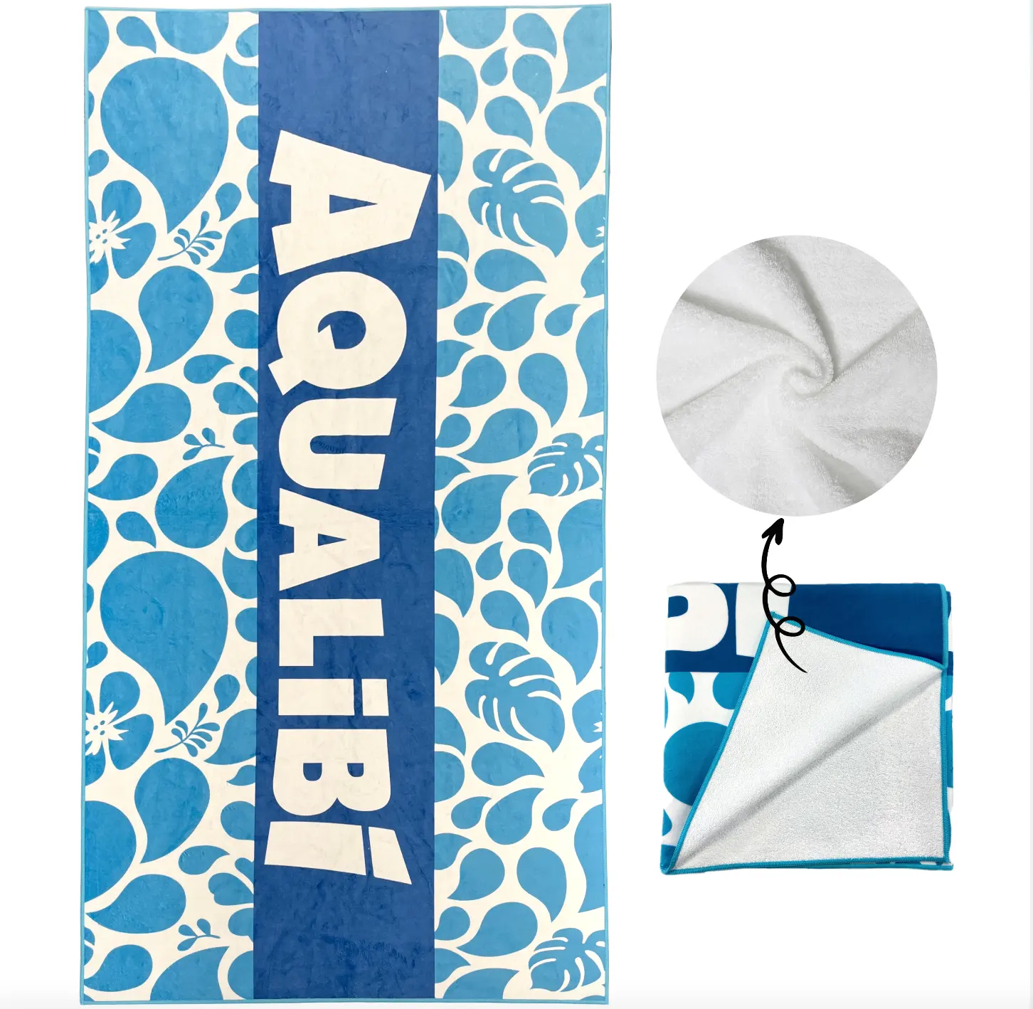 Low MOQ Custom your logo design cotton and polyester material Digital printed beach towel with gift box