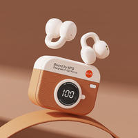 Earphone Q87 Ear Clip Retro Bentuk Kamera Kulit TWS dengan Layar Digital Display Gaming Latensi Rendah