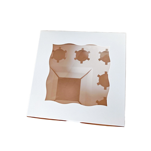 <span class=keywords><strong>Mini</strong></span> cajas de papel transparente con ventana para galletas cupcakes y 4/6/8/12/16 Count Food Packaging Matt Lamination - Product Image 2