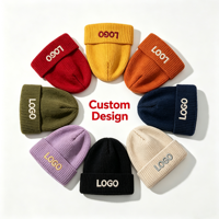 Fabricant de chapeaux d'hiver classiques avec logo brodé personnalisé, bonnets en tricot noir de haute qualité pour hommes et femmes