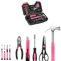 Ensemble d'outils combinés manuels en acier au carbone de 39 pièces pour la maison, avec mallette rigide, garantie 1 an, commerce électronique transfrontalier