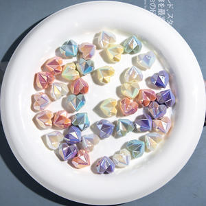 Cuentas sueltas de Lucite en forma de corazón fino acrílico galvanizado para accesorios de cadena de teléfono móvil hechos a mano DIY - Product Image 2