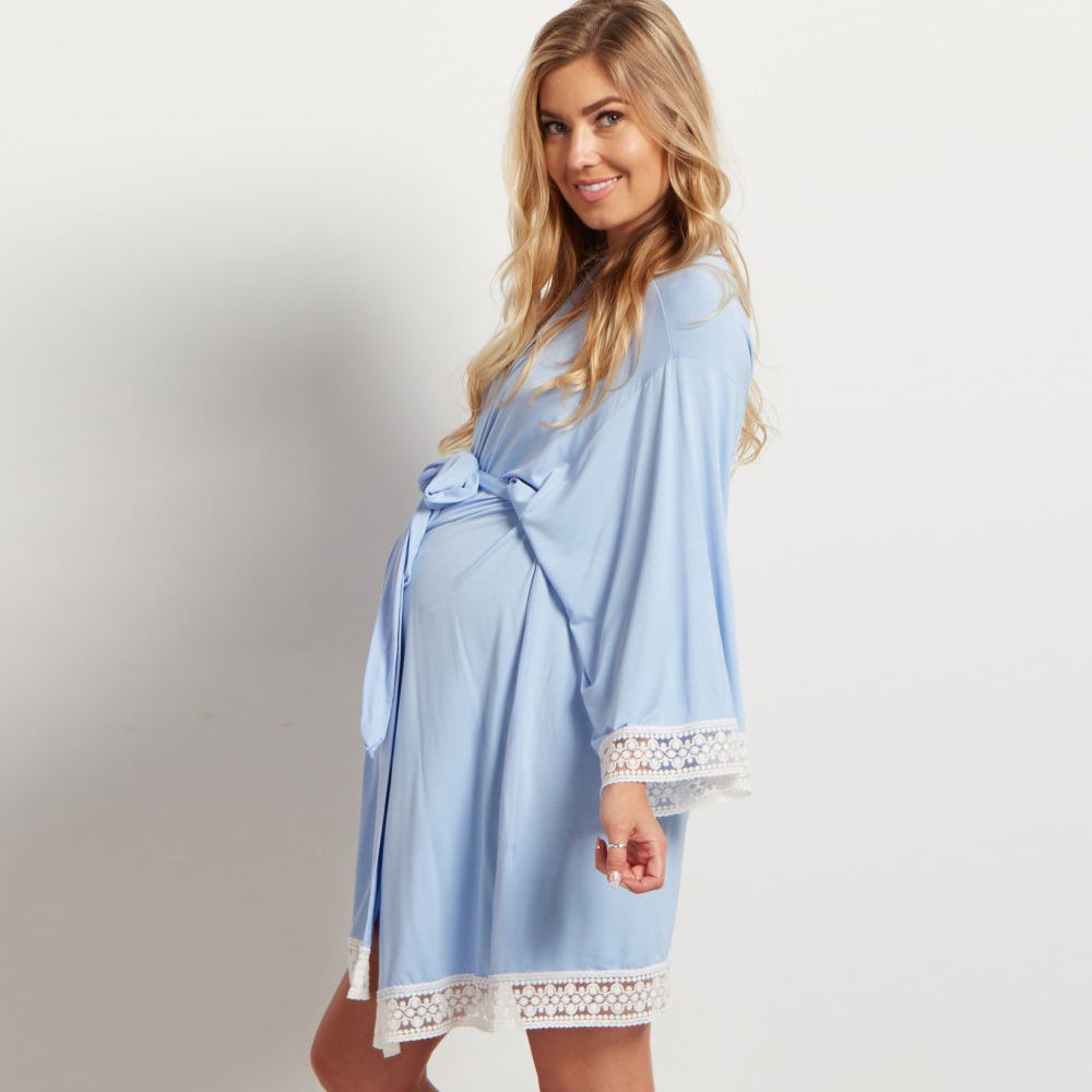 Women's Labor Delivery Nursing Robe Maternity Sleepwear Hospital