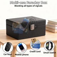 Boîte de rangement de luxe en similicuir PU, étui organisateur personnalisé, boîte Faraday anti-RFID pour téléphone, montre connectée, clé de voiture