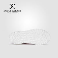 BUCCI BATANI Chaussures décontractées pour hommes en cuir blanc ivoire et tissu Scabal, tige en tissu, à lacets, semelle extérieure en caoutchouc XL SC070-E028