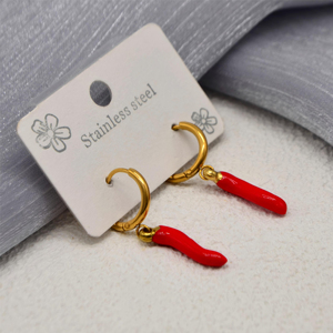 Boucles d'oreilles pour femmes personnalisées et personnalisables, style Instagram tendance et romantique, en acier inoxydable plaqué <span class=keywords><strong>or</strong></span> 18 carats, avec huile de gouttelettes - Product Image 5