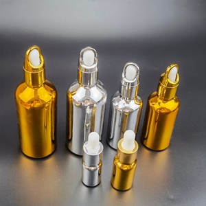High Quality Empty Hair Oil Essential Oil 100ml UV Gold Silver Coating <b>Glass</b> <b>Dropper</b> <b>Bottle</b> with Screen Printing 100pcs - Product Image 4