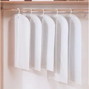 低价批发防蛀白色拉链半透明PEVA衣服罩定制塑料服装服装防尘袋