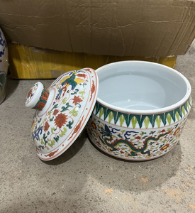 โถเซรามิกลาย<span class=keywords><strong>มังกร</strong></span>สีสันสดใสหม้ออาหารลายมังกรโบราณของจีน - Product Image 3