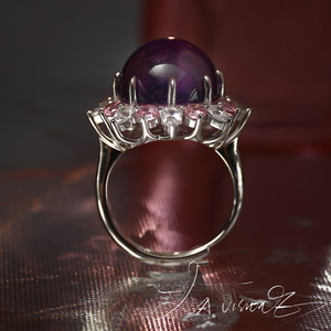Anillo de Mujer de la Serie Otherworld con Incrustaciones de Amatista y Circonita Cúbica, para Aniversario, Origen HK - Product Image 3