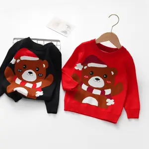 Fashionable Custom Kid Winter Clothes Cotton Knitted Cartoon Pattern Boys' Pullover Sweaters For Spring