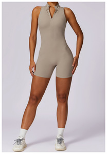 pink Jumpsuit Women <strong>Zip</strong> <strong>up</strong> Short Scrunch Butt Women's Jumpsuits <strong>Playsuits</strong> 2024 Sports Bodysuits - Product Image 5