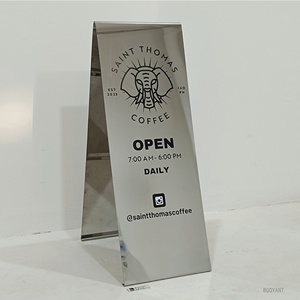 Custom <b>Mirror</b> Stainless Steel A-frame Signage <b>Double</b> <b>Side</b> Stand Advertising Board Business Sign Outdoor - Product Image 5