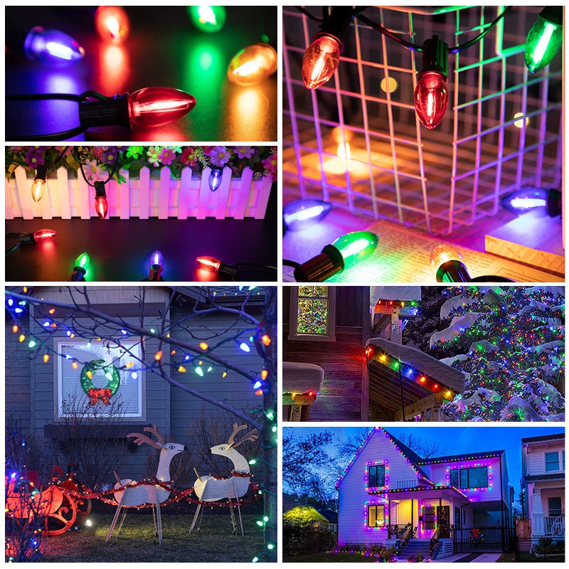 NOC C7 RGB LED Plastic Outdoor Rainproof Windproof Anti-fall String Lights - Product Details Guide