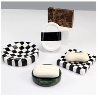 STONEKOCC Plateau à bijoux moderne en mosaïque de marbre naturel, cendrier de bureau, boîte à savon, décoration multifonctionnelle pour la maison et les salles d'exposition