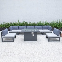 Canapés de jardin modernes, en aluminium, pour l'extérieur, Patio, toutes saisons, ensemble avec table de feu, livraison gratuite