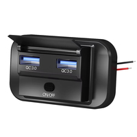 Chargeur de voiture RV, prise de chargeur de voiture, double port QC3.0, port USB, montage en surface, prise de chargeur de voiture, prise d'alimentation 12V avec interrupteur à bouton